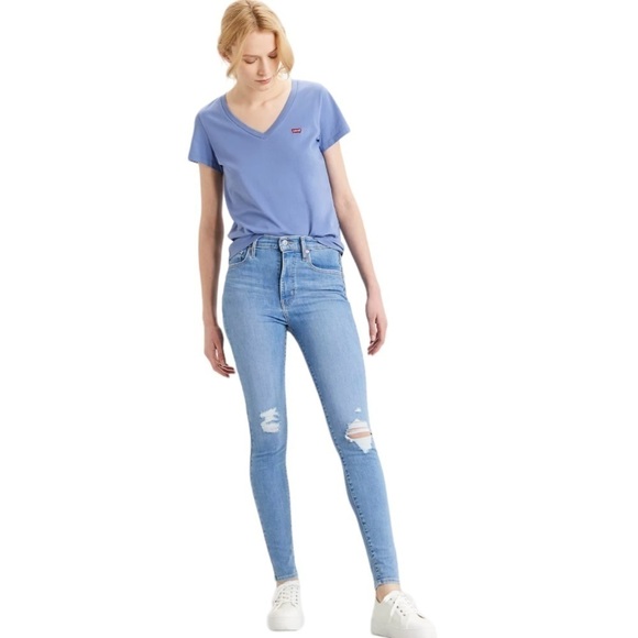 NWT Levi’s Mile High Super Skinny High Waist High Rise Distressed Jeans Size 26 - Picture 1 of 14